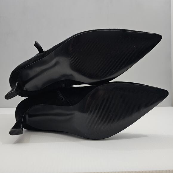 NEW Steve Madden Layan Ankle Bootie Womens 9 Black Suede Pointed Toe Heel - Picture 12 of 14